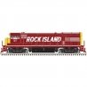 GE U33/36B - Standard DC - Master(R) Silver -- Rock Island 197 (maroon, yellow, white Billboard Lettering), N, Atlas Model Railr
