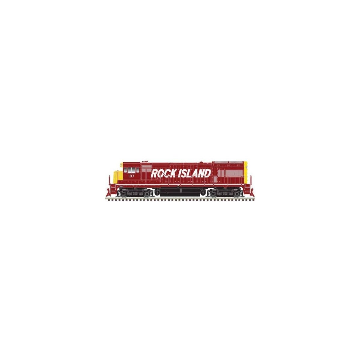 GE U33/36B - Standard DC - Master(R) Silver -- Rock Island 198 (maroon, yellow, white Billboard Lettering), N, Atlas Model Railr