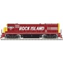 GE U33/36B - Standard DC - Master(R) Silver -- Rock Island 198 (maroon, yellow, white Billboard Lettering), N, Atlas Model Railr