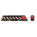 GE Dash 8-40CM - Standard DC -- Canadian National 2401 (Stripes Scheme black, white, red), N, Rapido Trains Inc 540033