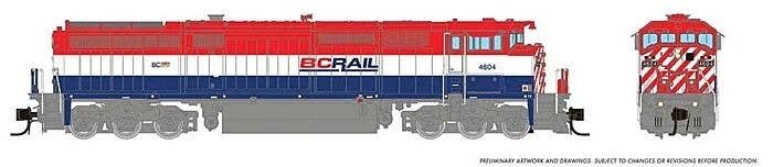 GE Dash 8-40CM - Standard DC -- British Columbia Railway 4617 (red, white, blue), N, Rapido Trains Inc 540047