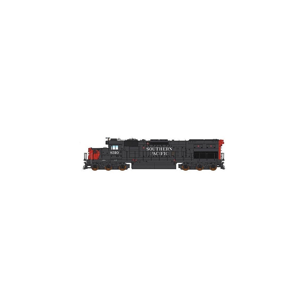 EMD SD40T-2 Tunnel Motor Snoot - Standard DC -- Southern Pacific (gray, red), N, Intermountain Railway Company 69421