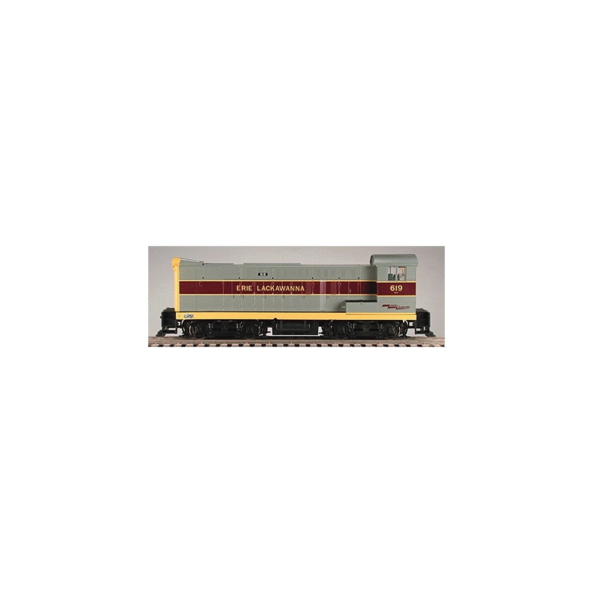 Diesel Baldwin S-12 Switcher - Powered -- Erie Lackawanna 619 (gray & maroon), HO, Bowser/Stewart Hobbies 4934