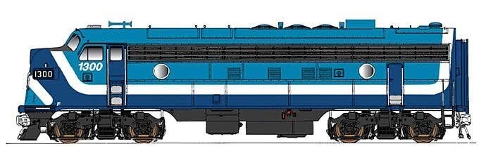 EMD FP7 Phase I - Standard DC -- Commission de Transport Montreal CTCUM (2-tone blue, white), N, Intermountain Railway Company 6