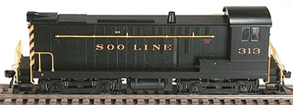 Diesel Baldwin S-12 Phase I Powered -- Soo Line 313 (black & yellow), HO, Bowser/Stewart Hobbies 4907