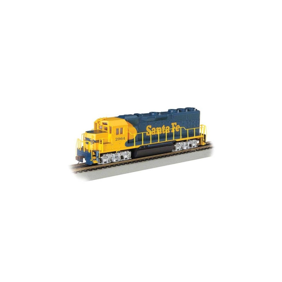 EMD GP40 - Sound & DCC -- Santa Fe 2964 (Warbonnet blue, yellow), HO, Bachmann Industries 66302
