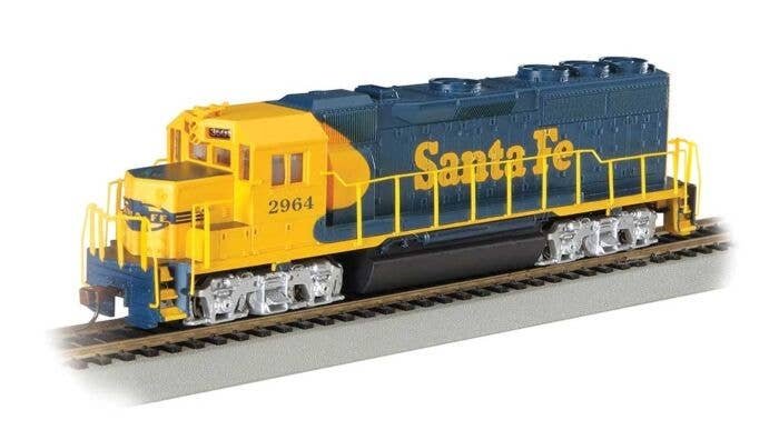 EMD GP40 - Sound & DCC -- Santa Fe 2964 (Warbonnet blue, yellow), HO, Bachmann Industries 66302