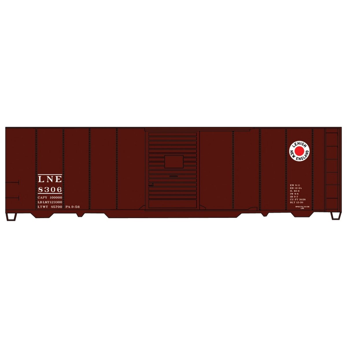 AAR 40 Single-Door Steel Boxcar - Kit - Lehigh & New England - H0 - Walthers 112-3553
