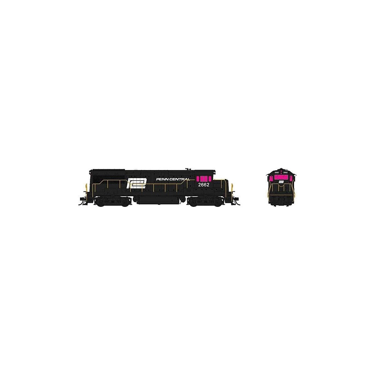 GE U25B Low Hood - Sound and DCC -- Penn Central 2662 (black, white, Large Logo), HO, Rapido Trains Inc 35517