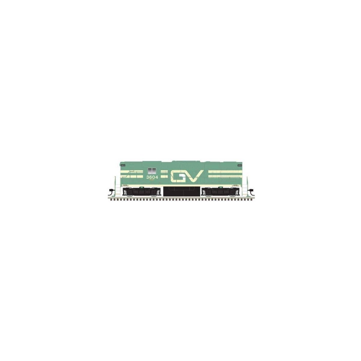 Alco RS11 - Standard DC - Classic Silver -- Genessee Valley 3604 (green, yellow), N, Atlas Model Railroad Co. 40005871