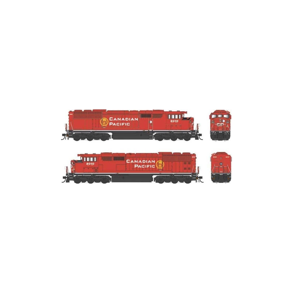 GMD SD40-2F - LokSound 5 and DCC - Executive Line -- Canadian Pacific 9010 (2022 red, white, black, yellow Beaver Logo), HO, Bow