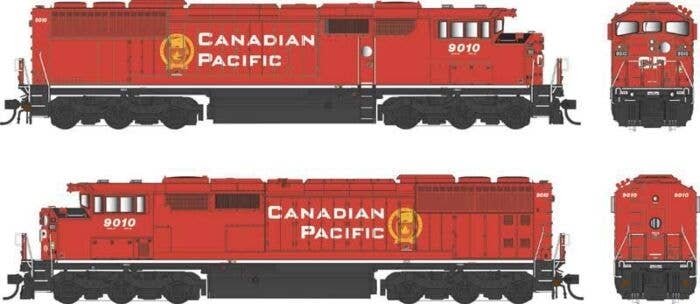 GMD SD40-2F - LokSound 5 and DCC - Executive Line -- Canadian Pacific 9010 (2022 red, white, black, yellow Beaver Logo), HO, Bow
