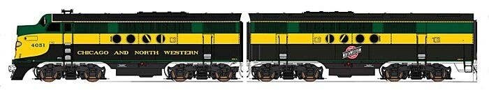 EMD FT A-B Set w/DCC -- Chicago & North Western (Freight Scheme, green, black, yellow), N, Intermountain Railway Company 69009D