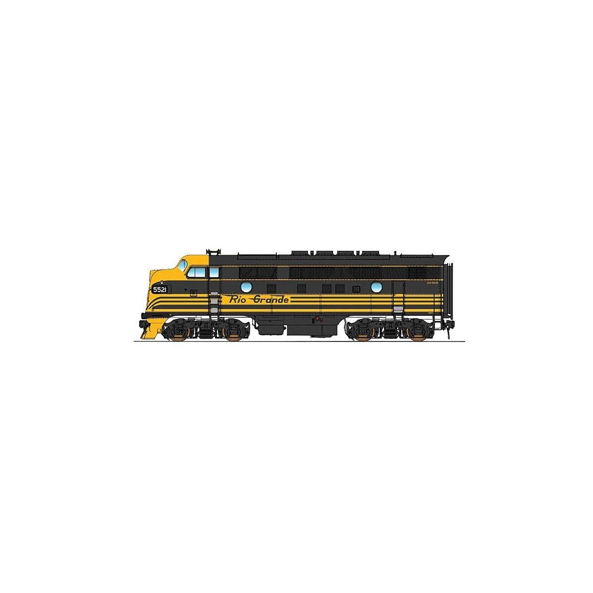 EMD F3A - Standard DC -- Denver & Rio Grande Western (Bumblebee, black, Aspen Gold), N, Intermountain Railway Company 69144