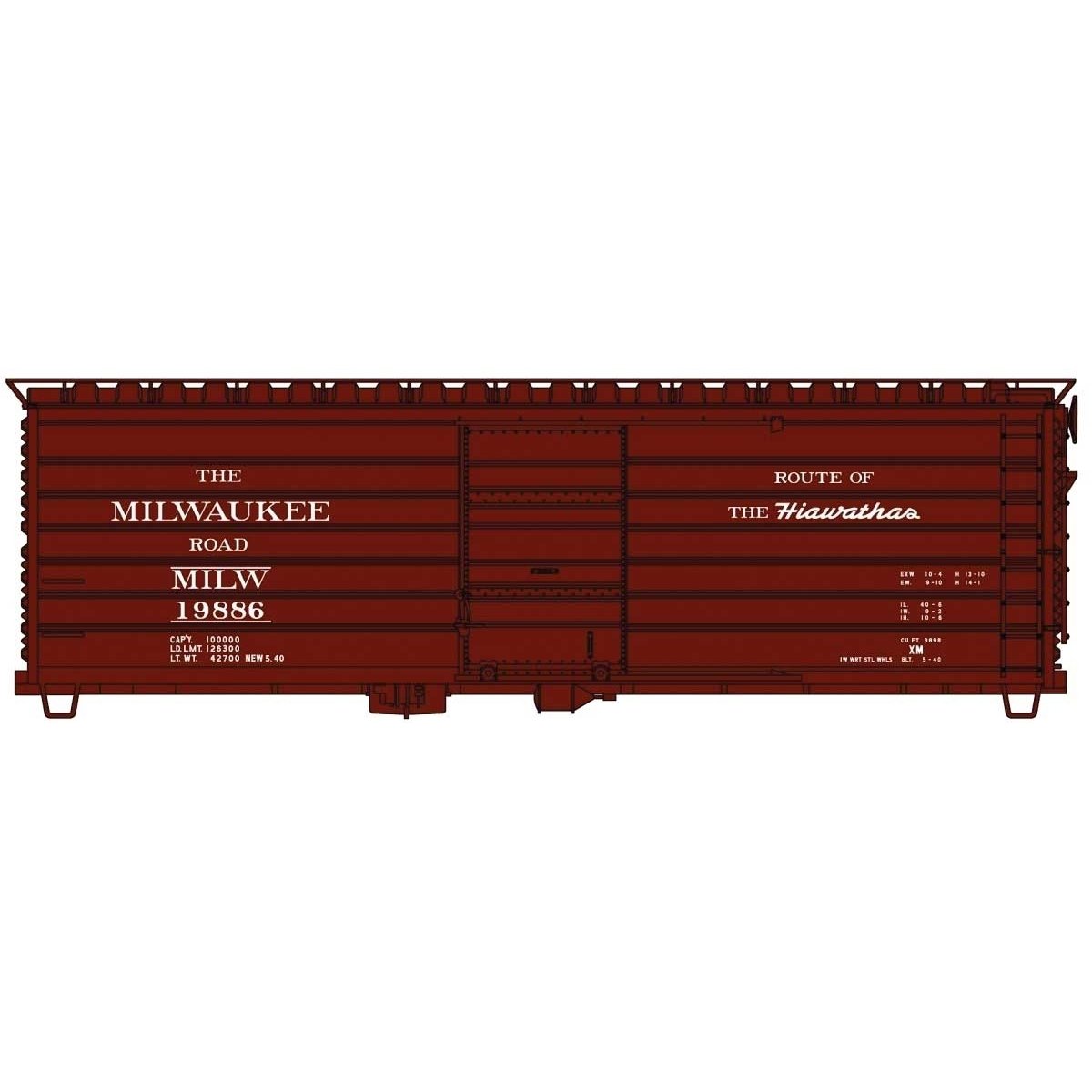 Milwaukee Road 40 Rib-Side Boxcar - Kit - Milwaukee Road - H0 - Walthers 112-3991