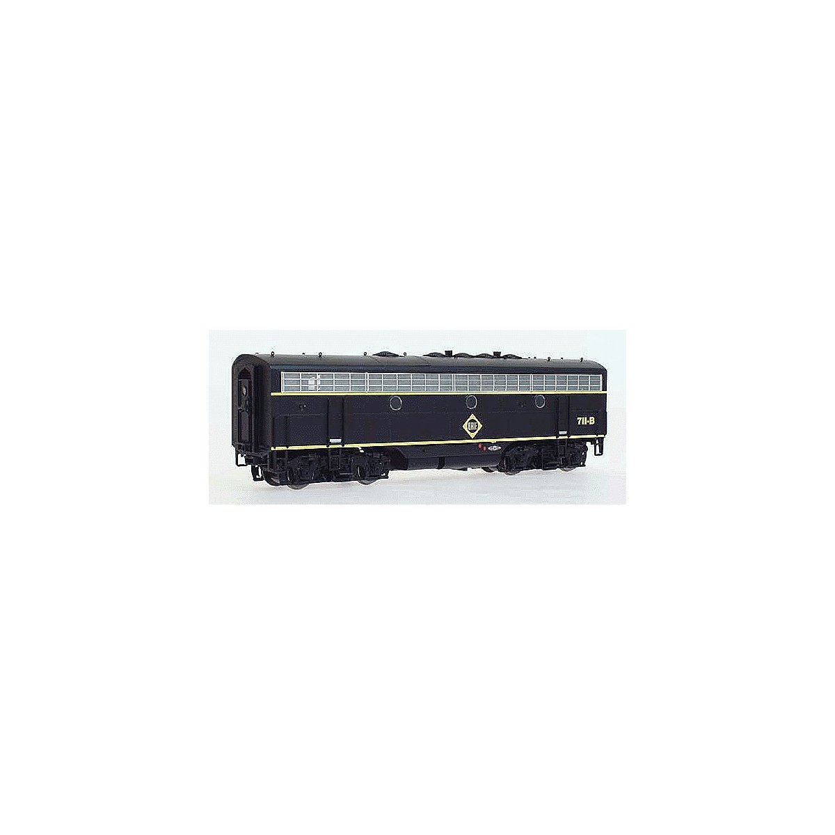 EMD F7B - Unpowered - Smart Dummy -- Erie (black, yellow w/Diamond herald), HO, Intermountain Railway Company 495182