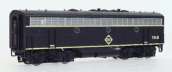 EMD F7B - Unpowered - Smart Dummy -- Erie (black, yellow w/Diamond herald), HO, Intermountain Railway Company 495182