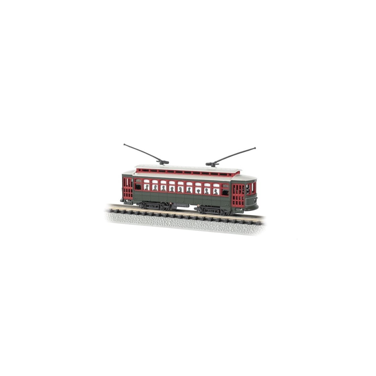 Brill Trolley - Standard DC -- New Orleans - Desire Street (Pullman green, red), N, Bachmann Industries 61086