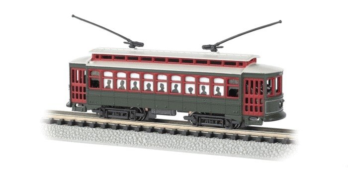 Brill Trolley - Standard DC -- New Orleans - Desire Street (Pullman green, red), N, Bachmann Industries 61086