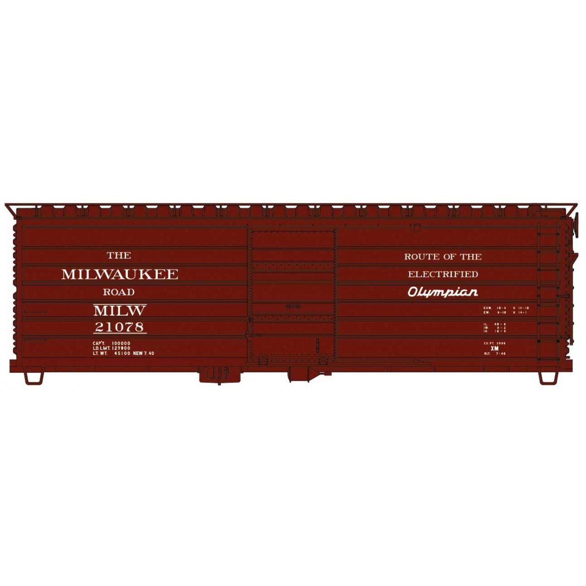 Milwaukee Road 40 Rib-Side Boxcar - Kit - Milwaukee Road - H0 - Walthers 112-3992