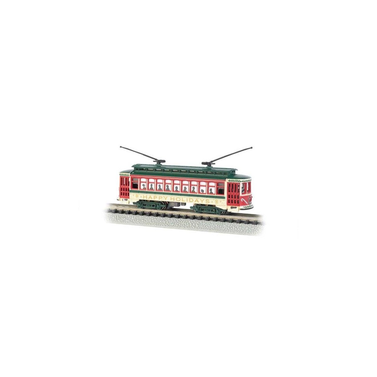 Brill Trolley - Standard DC -- Christmas (`Happy Holidays`), N, Bachmann Industries 61085