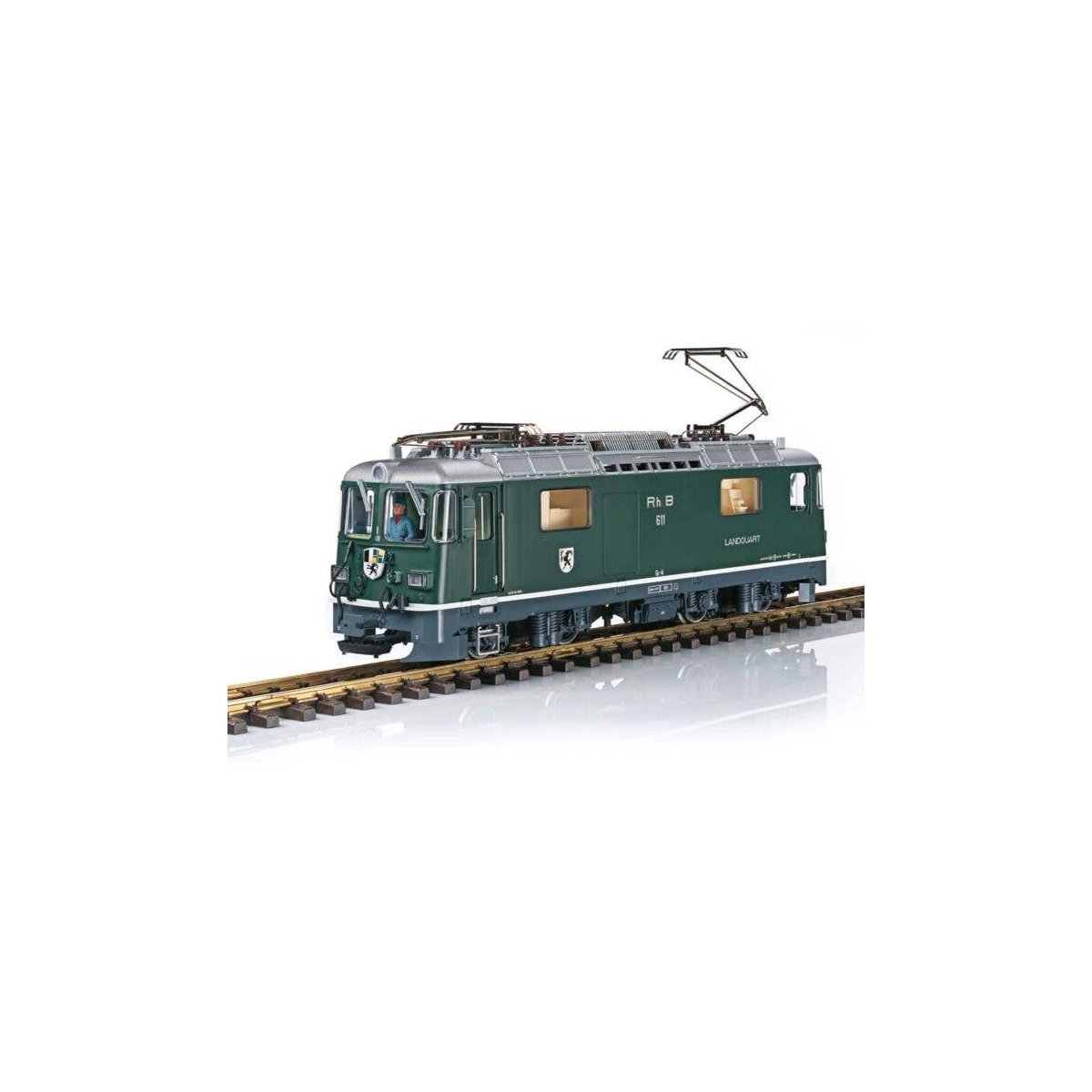 Class Ge 4/4 II Electric - Sound and DCC -- Rhaetian Railroad RhB 611 (Era VI, green, silver, gray), G, LGB 28447
