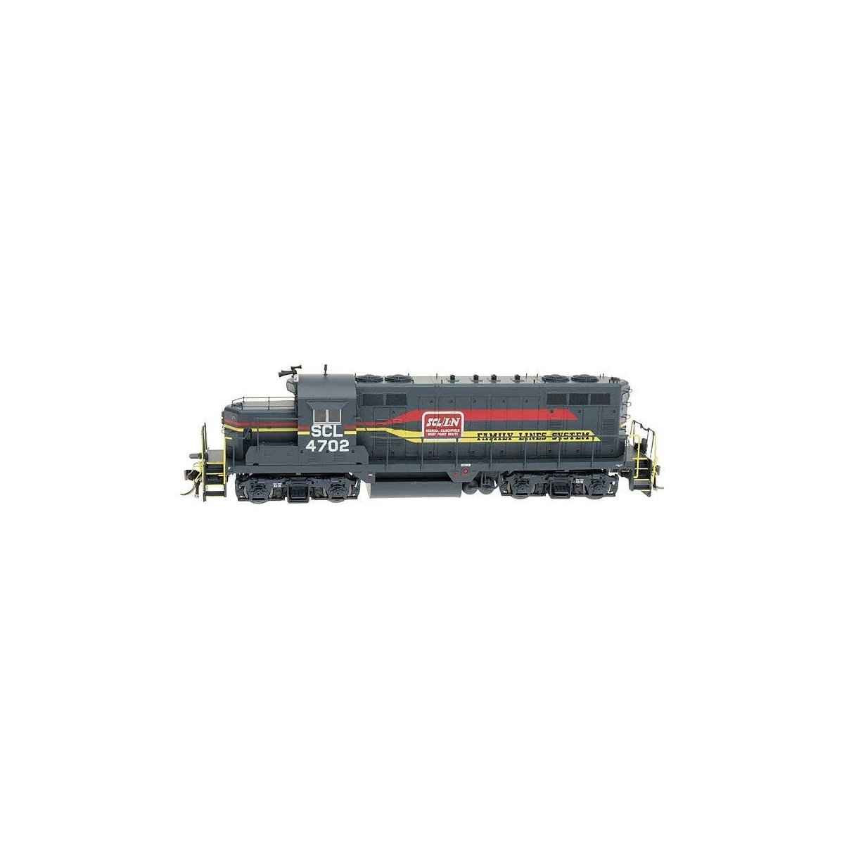 GP16 w/DCC -- Family Lines (gray, yellow, red), HO, Intermountain Railway Company 49826