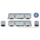 Budd 2600 Series L 4-Car Set - Standard DC -- Chicago Transit Authority CTA (stainless steel, blue, Circle Logo), N, Rapido Trai