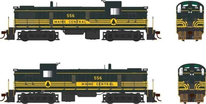 Alco RS3 Phase 3 - Standard DC -- Maine Central 557 (As-Delivered, green, yellow), HO, Bowser Manufacturing Co. 25208