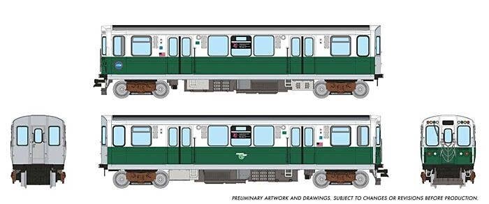 Budd 2600 Series L 2-Car Pair - Sound and DCC -- Chicago Transit Authority CTA (75th Anniversary Scheme, white, green), N, Rapid
