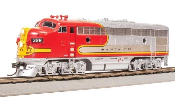 EMD F7A - Standard DC - Stealth -- Santa Fe 334L (1950s, Warbonnet, silver, red), HO, Broadway Limited Imports 8300