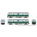 Budd 2600 Series L 2-Car Pair - Standard DC -- Chicago Transit Authority CTA (75th Anniversary Scheme, white, green), N, Rapido 