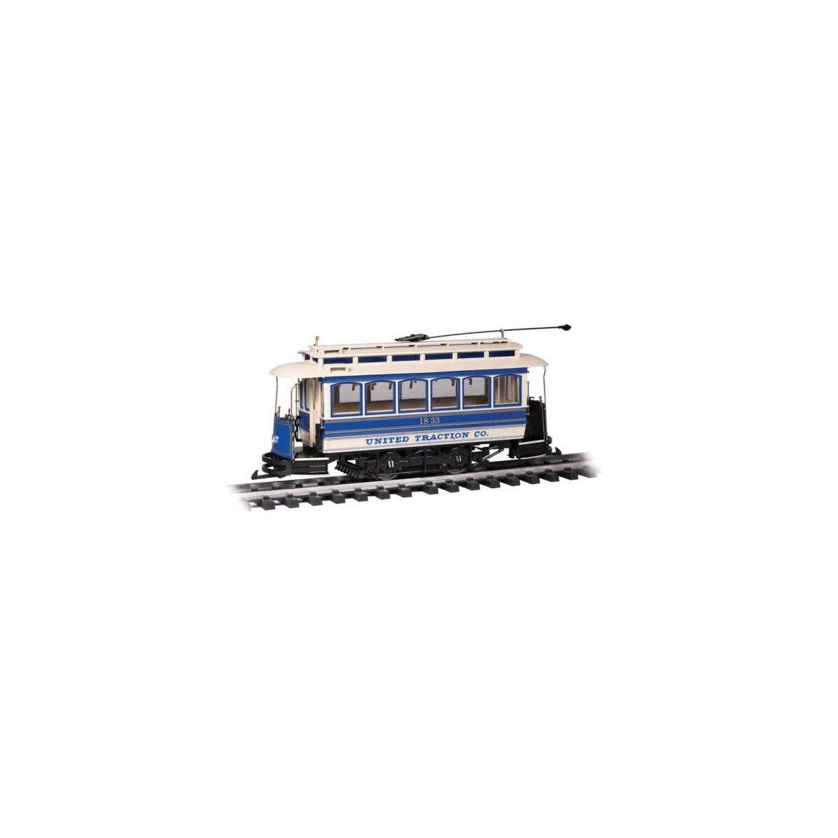 Single-Truck Closed Streetcar - Standard DC -- United Traction Company (blue, cream), G, Bachmann Industries 93944