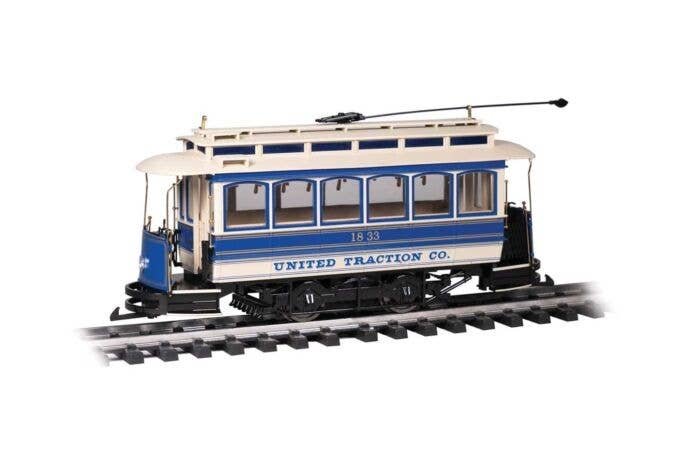 Single-Truck Closed Streetcar - Standard DC -- United Traction Company (blue, cream), G, Bachmann Industries 93944