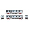Budd 2600 Series L 2-Car Pair - Sound and DCC -- Chicago Transit Authority CTA (As-Delivered, stainless steel, black), N, Rapido