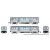 Budd 2600 Series L 2-Car Pair - Sound and DCC -- Chicago Transit Authority CTA (stainless steel, blue, Speedlines Logo), N, Rapi
