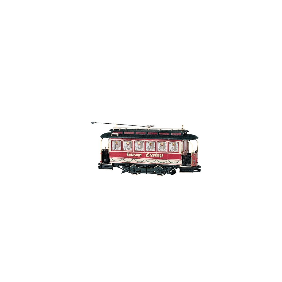 Closed Streetcar - Standard DC - Spectrum(R) -- Christmas (`Seasons Greetings`), On30, Bachmann Industries 25127