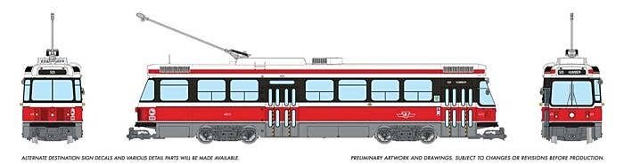 Canadian Light Rail Vehicle CLRV - Sound and DCC -- Toronto Transit Commission TTC 4010 (Early, red, white), HO, Rapido Trains I