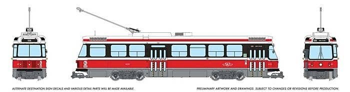 Canadian Light Rail Vehicle CLRV - Sound and DCC -- Toronto Transit Commission TTC 4029 (Early, red, white), HO, Rapido Trains I