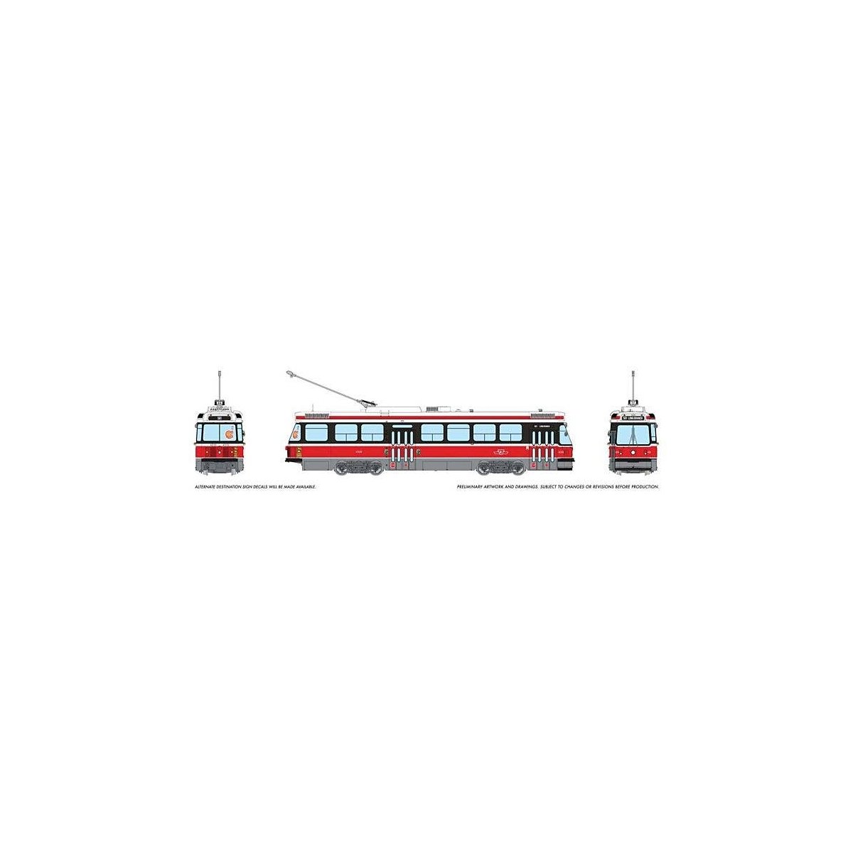 Canadian Light Rail Vehicle CLRV - Sound and DCC -- Toronto Transit Commission TTC 4039 (Late, red, white), HO, Rapido Trains In