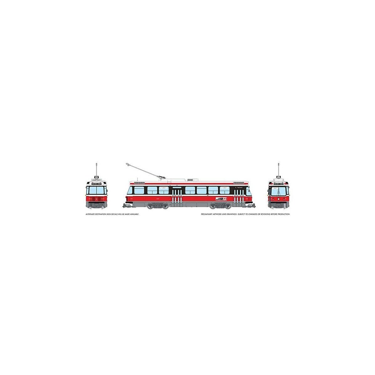 Canadian Light Rail Vehicle CLRV - Sound and DCC -- Boston MBTA UTDC Demonstrator 4031 (red, white), HO, Rapido Trains Inc 70250
