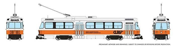 Canadian Light Rail Vehicle CLRV - Sound and DCC -- UTDC Concept Scheme (white, orange), HO, Rapido Trains Inc 702518