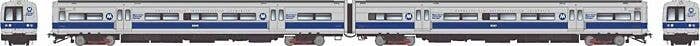 Budd M3A Electric with Headlight 2-Railcar Set - Sound and DCC -- Metro-North Commuter Railroad MNCR8101, 8102 (blue stripe sche