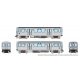 Budd 2600 Series L 2-Car Pair - Standard DC -- Chicago Transit Authority CTA (stainless steel, blue, Circle Logo), N, Rapido Tra
