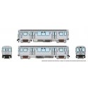Budd 2600 Series L 2-Car Pair - Standard DC -- Chicago Transit Authority CTA (stainless steel, blue, Circle Logo), N, Rapido Tra