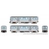 Budd 2600 Series L 2-Car Pair - Standard DC -- Chicago Transit Authority CTA (stainless steel, blue, Circle Logo), N, Rapido Tra