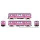 Budd 2600 Series L 2-Car Pair - Standard DC -- Chicago Transit Authority CTA (Pink Line Promotional Scheme), N, Rapido Trains In