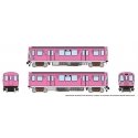 Budd 2600 Series L 2-Car Pair - Standard DC -- Chicago Transit Authority CTA (Pink Line Promotional Scheme), N, Rapido Trains In