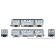 Budd 2600 Series L 2-Car Pair - Standard DC -- Painted, Unlettered (stainless steel), N, Rapido Trains Inc 588009