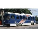 Canadian Light Rail Vehicle CLRV - Standard DC -- Toronto Transit Commission TTC 4002 (Happy Birthday Ontario, blue, red, whi, H